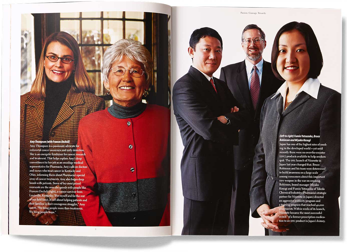pharmacia_2001-annual-report-spread-1.jpg Art Direction by: Bart Crosby, Crosby Associates